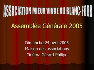 assembl e g n rale 2005