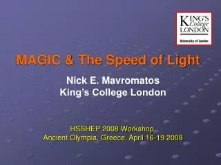 MAGIC &amp; The Speed of Light