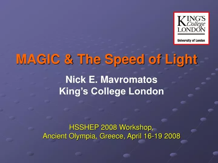 magic the speed of light