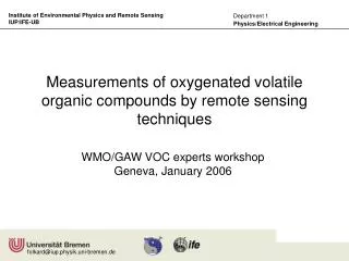 Measurements of oxygenated volatile organic compounds by remote sensing techniques