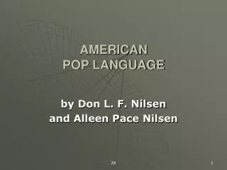 AMERICAN POP LANGUAGE