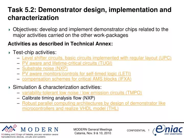 task 5 2 demonstrator design implementation and characterization