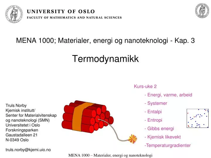 mena 1000 materialer energi og nanoteknologi kap 3 termodynamikk