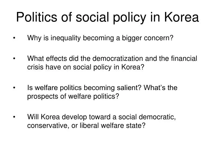 politics of social policy in korea