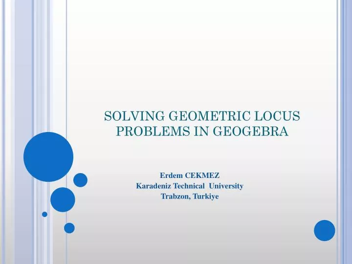solving geometric locus problems in geogebra