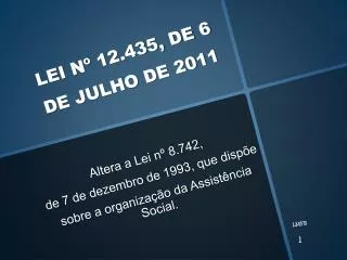 lei n 12 435 de 6 de julho de 2011