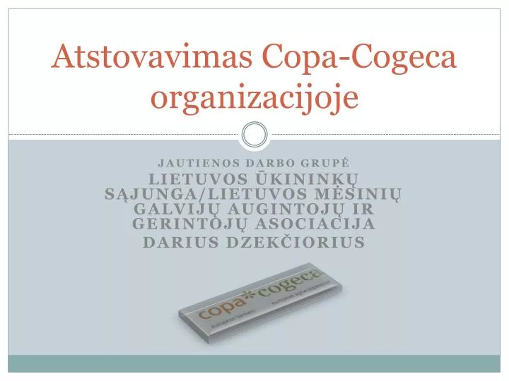 atstovavimas copa cogeca organizacijoje