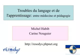 troubles du langage et de l apprentissage entre m decine et p dagogie