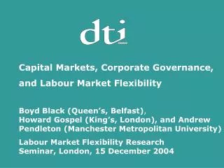 Capital Markets, Corporate Governance, and Labour Market Flexibility