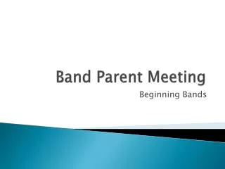 Band Parent Meeting