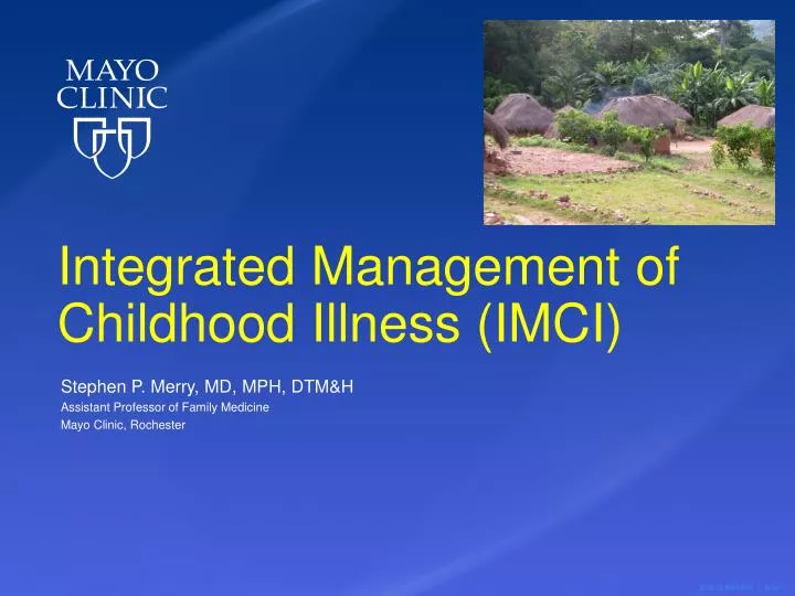 integrated management of childhood illness imci