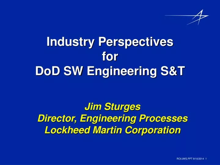 industry perspectives for dod sw engineering s t