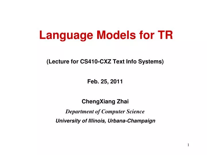 language models for tr