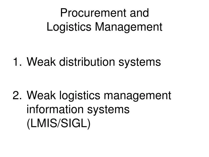 procurement and logistics management
