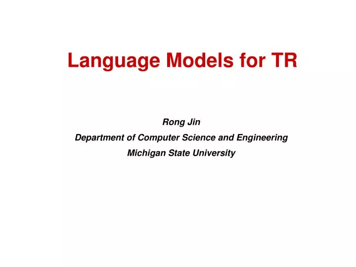 language models for tr