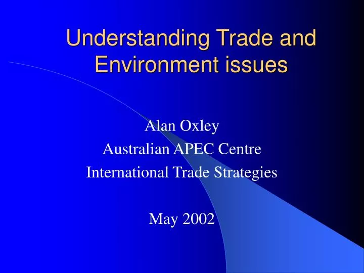 understanding trade and environment issues
