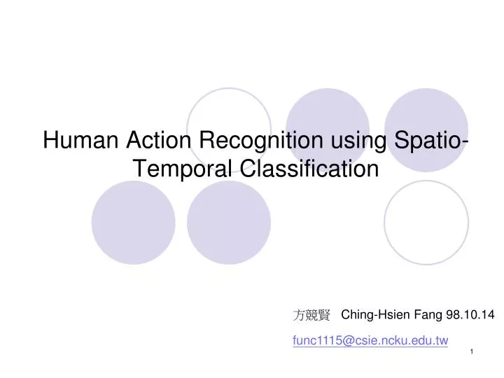 human action recognition using spatio temporal classification