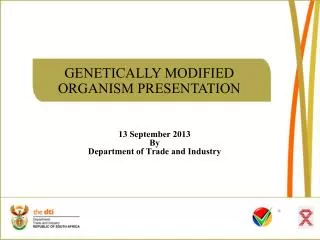 13 September 2013 By Department of Trade and Industry