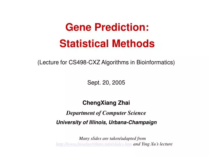 gene prediction statistical methods
