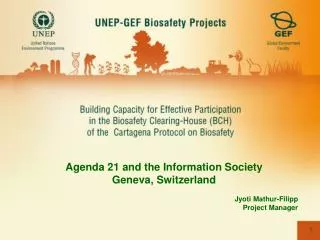 Agenda 21 and the Information Society Geneva, Switzerland
