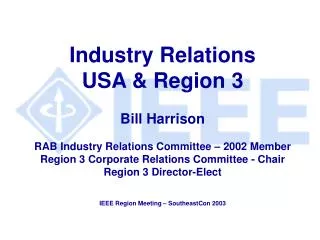Industry Relations (USA)