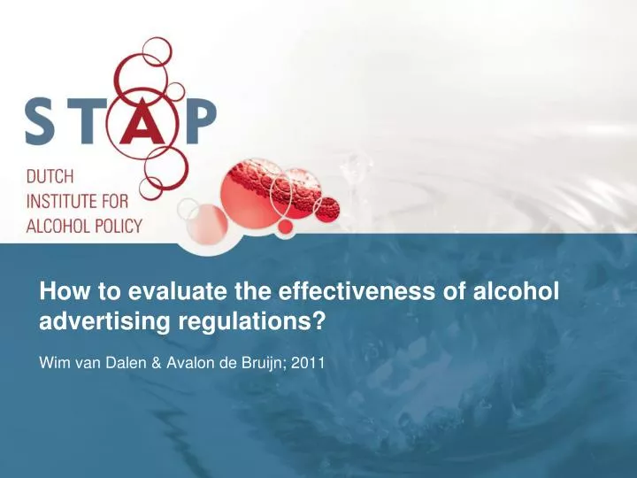 how to evaluate the effectiveness of alcohol advertising regulations