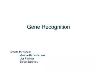 gene recognition