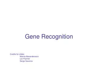 Gene Recognition