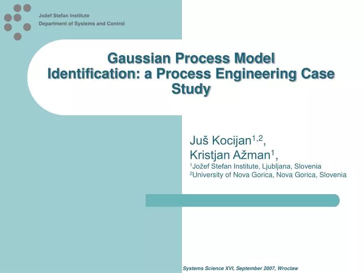 gaussian process model identification a process engineering case study