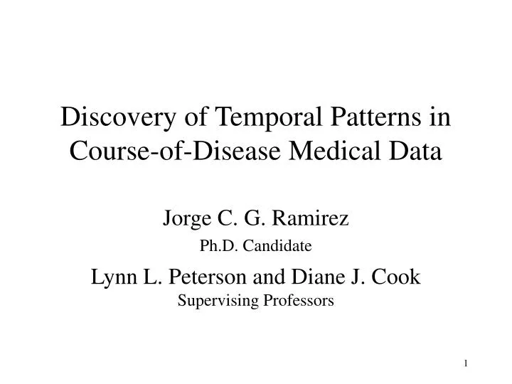 discovery of temporal patterns in course of disease medical data