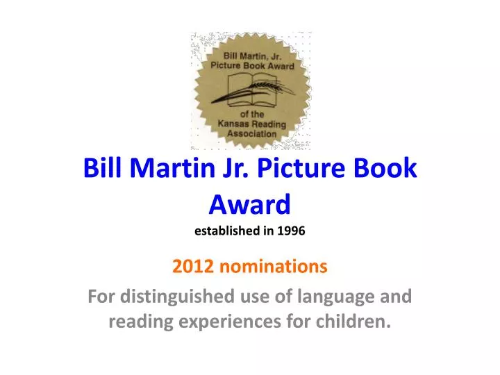 bill martin jr picture book award established in 1996