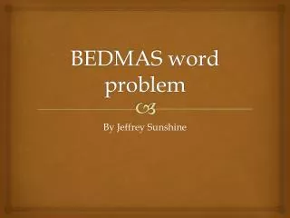 BEDMAS word problem