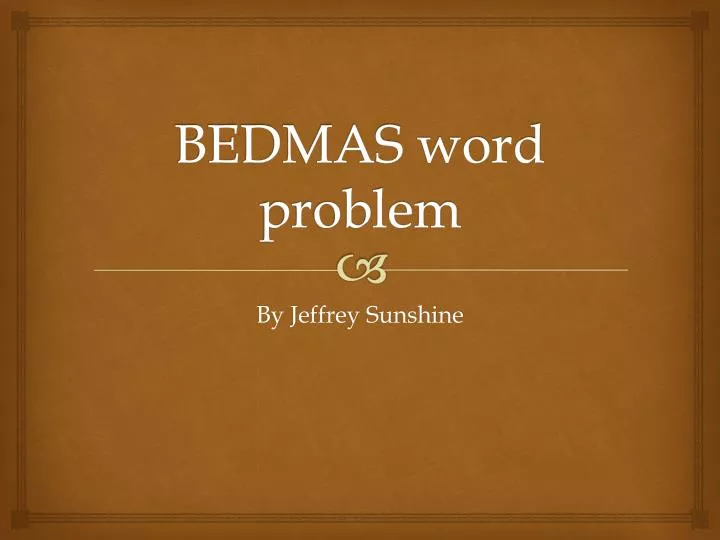 bedmas word problem