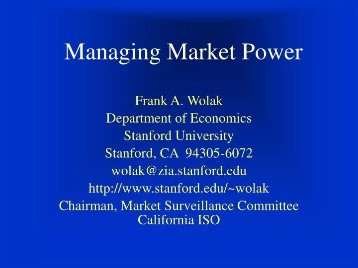 managing market power