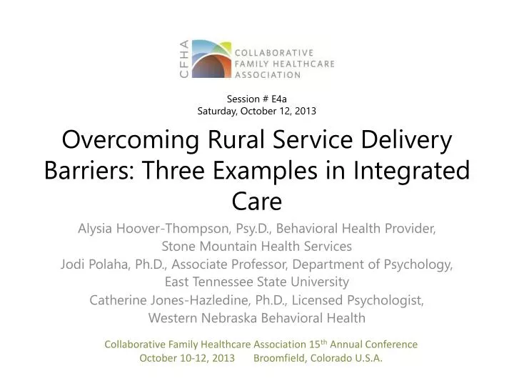 overcoming rural service delivery barriers three examples in integrated care