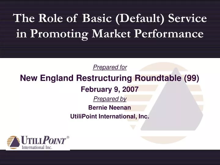 the role of basic default service in promoting market performance
