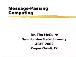 Message-Passing Computing