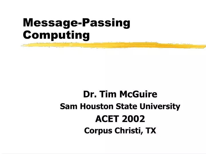 message passing computing