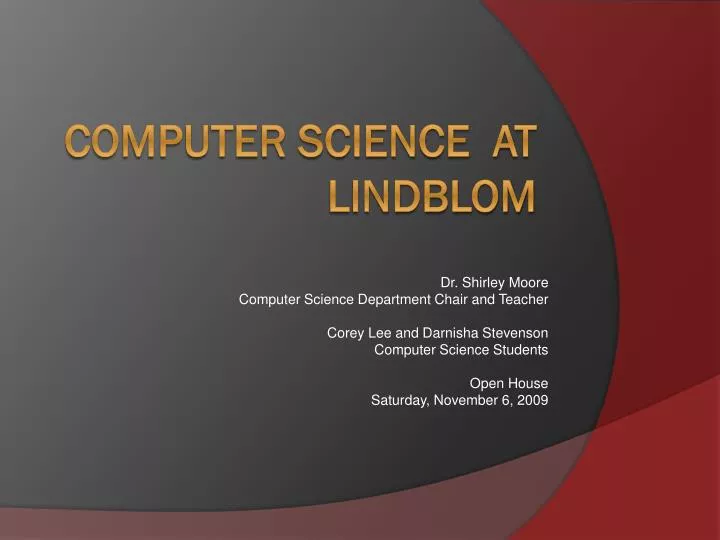 computer science at lindblom