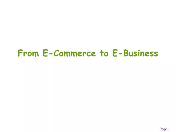 from e commerce to e business