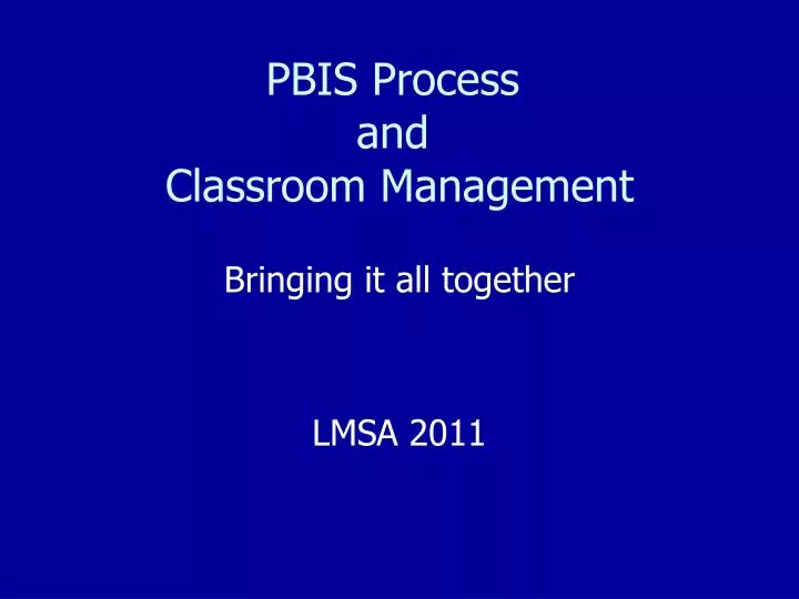 pbis process and classroom management