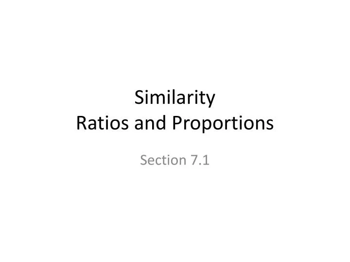 similarity ratios and proportions