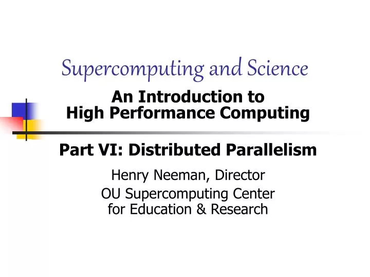 supercomputing and science