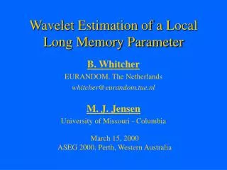 Wavelet Estimation of a Local Long Memory Parameter