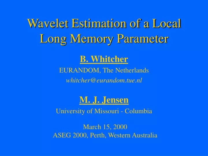 wavelet estimation of a local long memory parameter