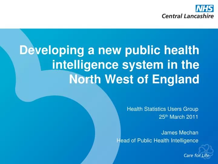 developing a new public health intelligence system in the north west of england