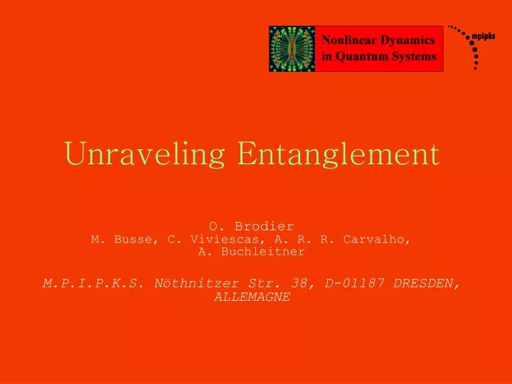 unraveling entanglement