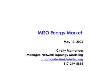 MISO Energy Market