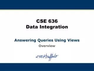 CSE 636 Data Integration