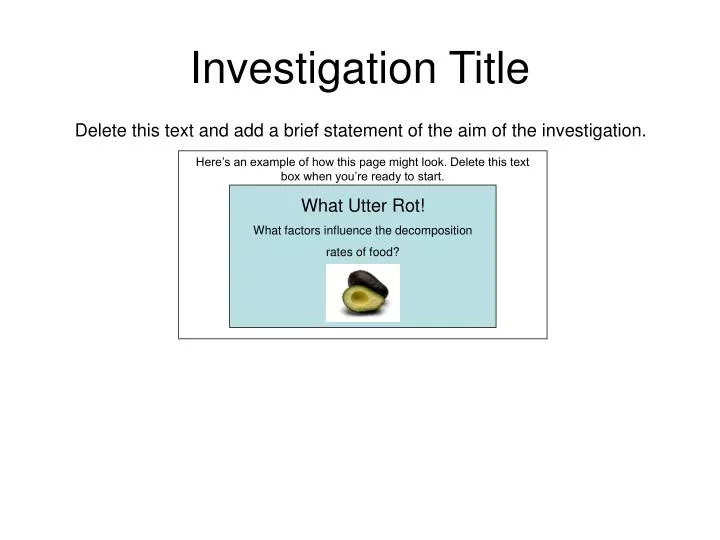 investigation title